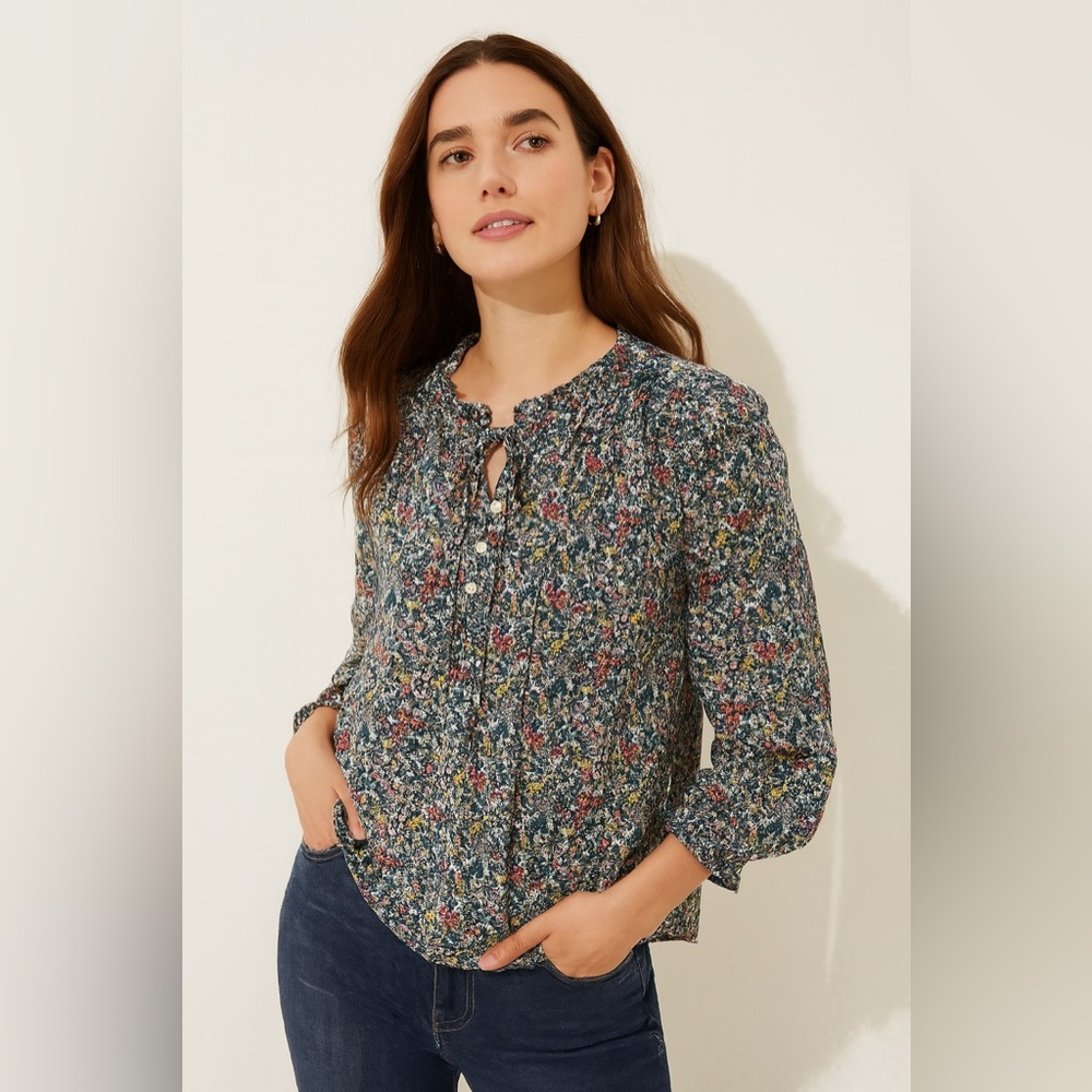 LOFT 100% Cotton Floral Top